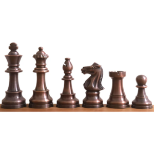 3.2″ Pro Staunton Brass Metal Luxury Chess Set – Chess Pieces Only- Antiqued Copper