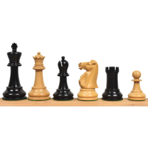 Combo of 3.9″ Lessing Staunton Chess Set – Pieces in Ebony Wood with Board and Box