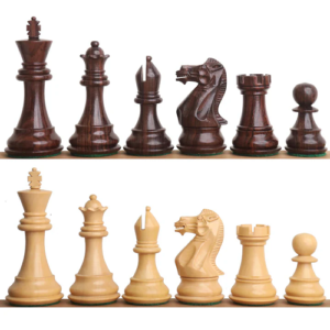 3.9″ Professional Staunton Chess Set – Chess Pieces Only – Weighted Rosewood & Boxwood