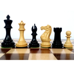 4.1″ Pro Staunton Weighted Wooden Chess Set – Chess Pieces Only – Ebonised wood – 4 queens