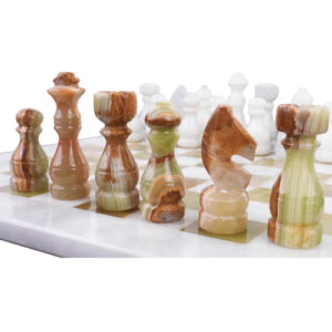 Onyx Marble & Stone Chess Pieces & Board Combo Set – 12″ – Handcrafted Chess Set