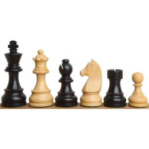 3.9″ Tournament Chess Set – Chess Pieces Only in Ebonised Weighted wood with Extra Queens