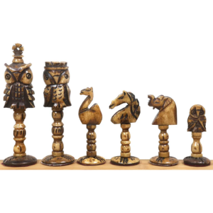 4″ Animal Kingdom Series Chess Pieces Only Set – Distress Antiqued Camel Bone