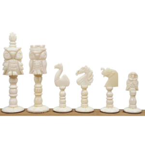 4″ Animal Kingdom Series Chess Pieces Only Set – Distress Antiqued Camel Bone