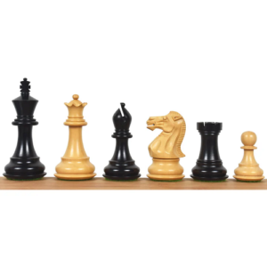 Combo of 3.6″ Professional Staunton Chess Set – Pieces in Ebonised Boxwood with Board and Box