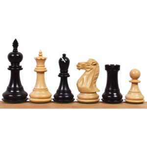 4.2″ Executive Staunton Chess Set – Chess Pieces Only- Weighted Ebonised Boxwood