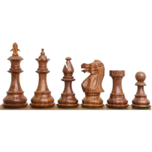 3.7″ British Staunton Weighted Chess Set – Chess Pieces Only- Golden Rosewood & Boxwood