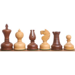 3.1″ Library Combo Chess Set – Staunton Chess Pieces + Board- Golden Rosewood