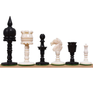 3.6″ English Series Pre Staunton Chess Set – Chess Pieces Only – Camel Bone