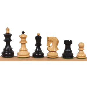 2.6″ Russian Zagreb Chess Set – Chess Pieces Only – Weighted Ebonised Boxwood