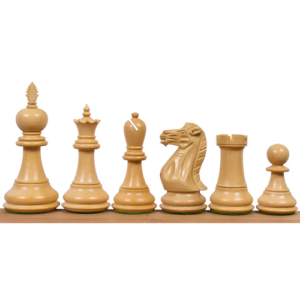 4.2″ Executive Staunton Chess Set – Chess Pieces Only- Weighted Ebonised Boxwood