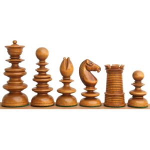 3.3″ St. John Pre-Staunton Calvert Chess Set – Chess Pieces Only – Ebony Wood & Antique