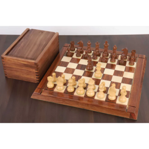 2.8″ Tournament Staunton Chess Set – Chess Pieces Only – Golden Rosewood – Compact size